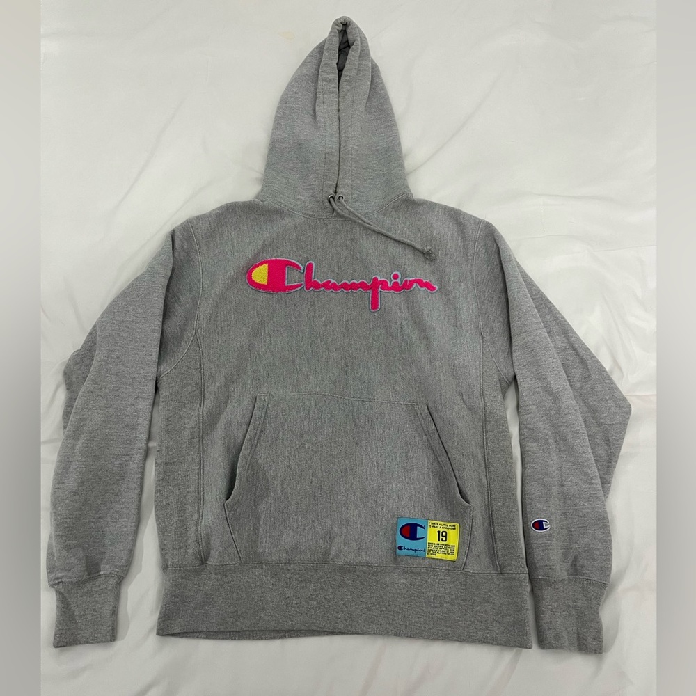 Champion Gray Sweatshirt Hoodie Medium